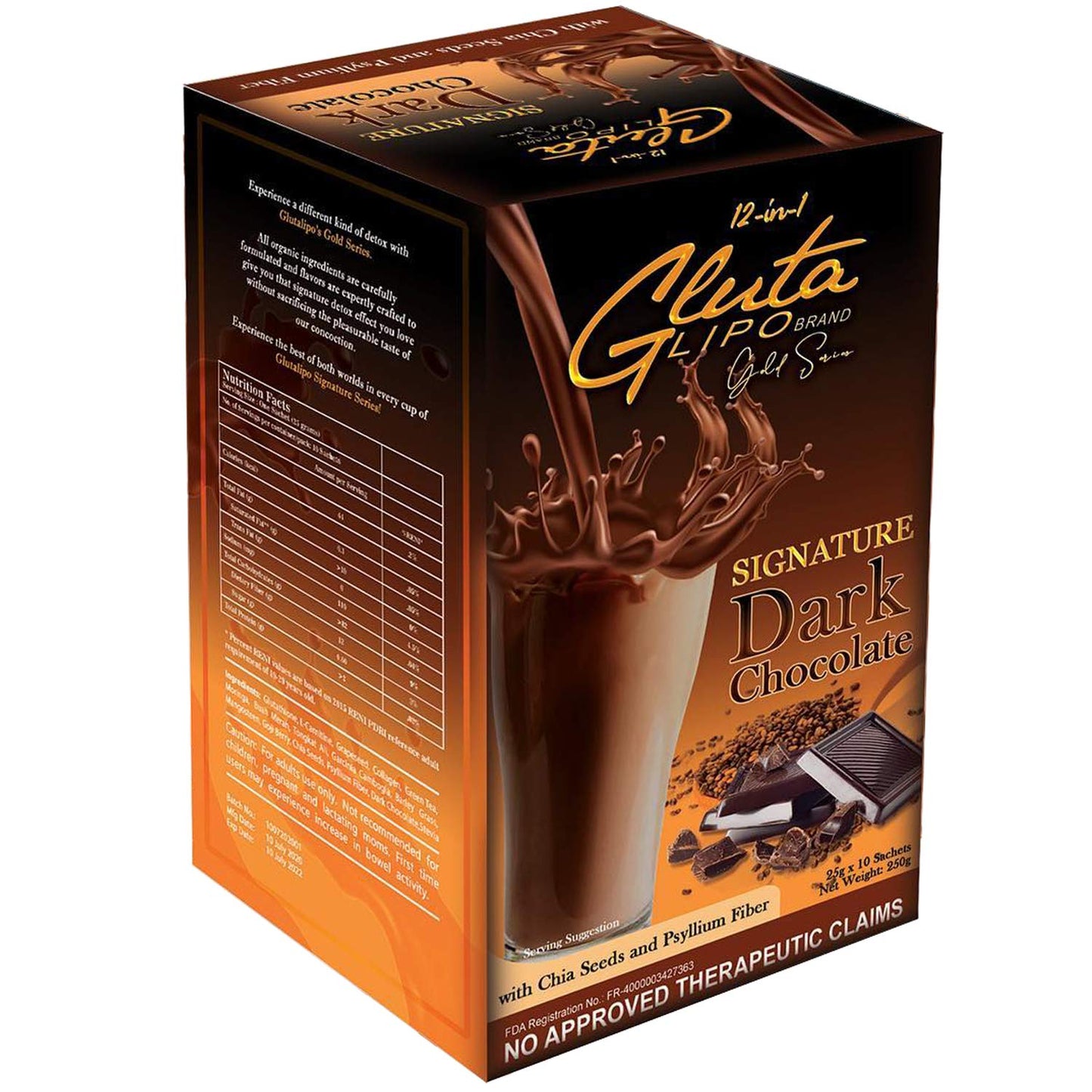 GlutaLipo 12-in-1 Gold Series Signature Dark Chocolate