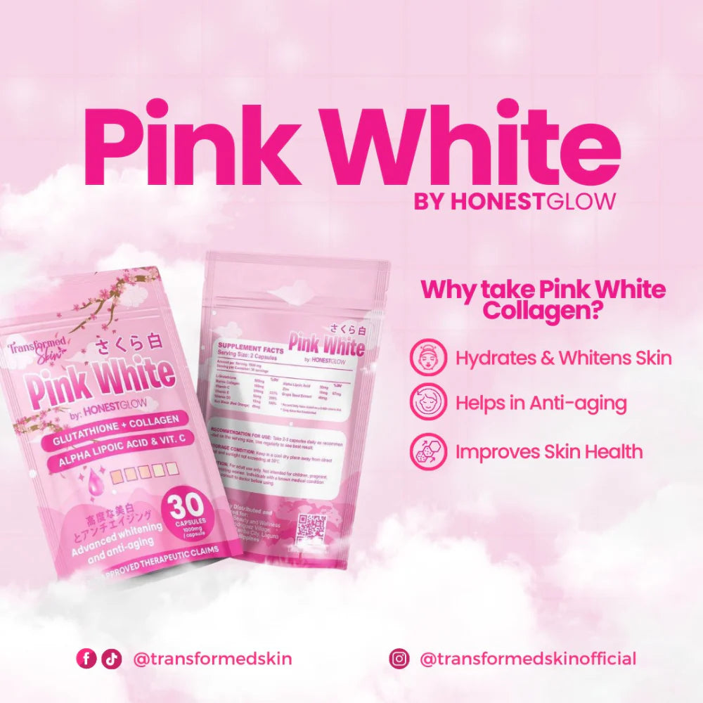 Pink White Glutathione + Collagen Capsules by HonestGlow